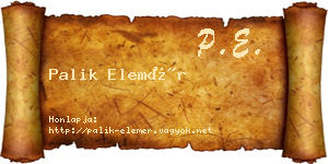 Palik Elemér névjegykártya